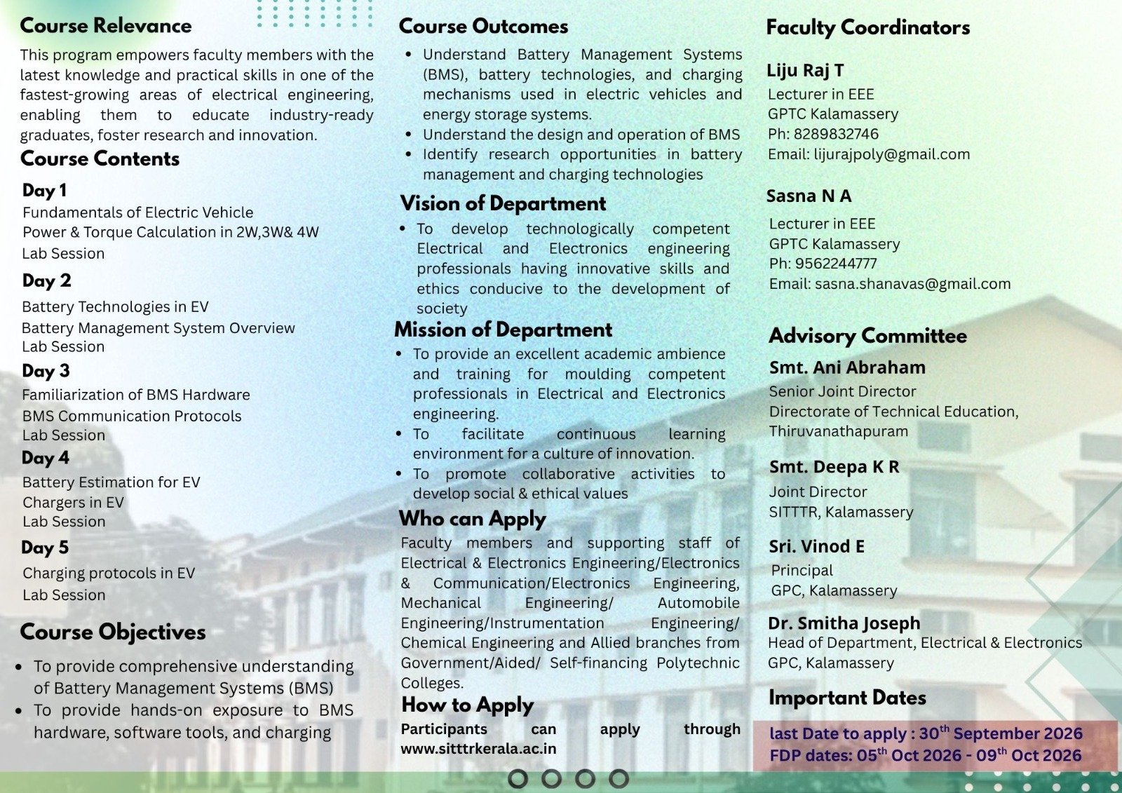 FDP by the Department of EEE